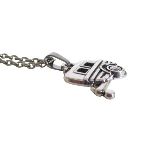New Retro Style Camper Pendant Necklace 20" Stainless Chain Travel Trailer Gift - Picture 4 of 5